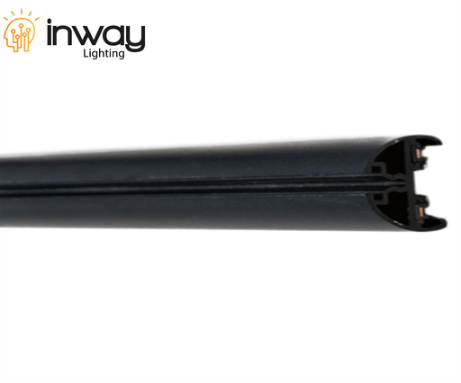 [IND-PR-01244] Riel Slim de 27mm de ancho p/Lámpara Magnética de 48Vdc, 1.2 Metros, 2 cables, Instalación para Colgar, Negro