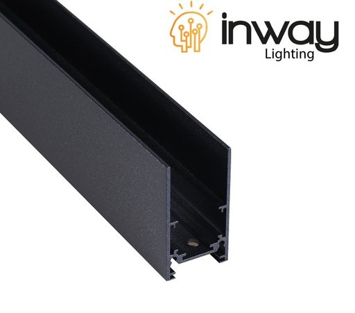 [IND-PR-01251] Riel de 20mm de ancho p/Lámpara Magnética de 48Vdc, 2.4 Metros, 2 cables, Instalación: Superficie, Negro