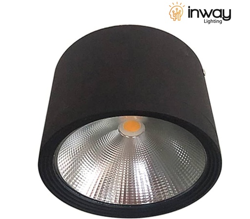 [IND-PR-01368] Aplique de Techo Circular con Reflector Negro, DG-8303, 35W, 4000K Blanco Natural, 100-260Vac, Dimensiones: 200x140mm, Negro