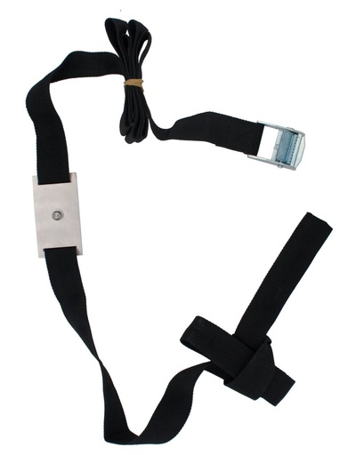 [IND-PR-01402] Correa p/Instalación Reflector en Arboles y Postes de 2 Mts (2000mm), Ancho: 25mm, Incluye: 1 Base, Negro