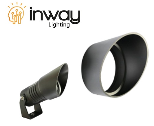 [IND-PR-01405] Cover Antireflejo p/Reflector LED tipo Cachucha, Diámetro: 48mm, Gris