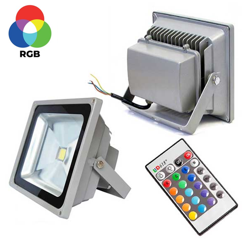 [IND-PR-01440] Reflector COB LED (CH), 30W, RGB, 85-265Vac, IP65, 120 Grados, Con Control