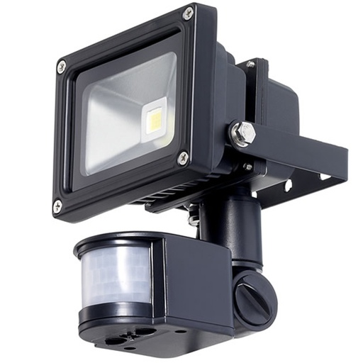 [IND-PR-01445] Reflector COB LED, 10W, 6000K Blanco Frío, 85-265Vac, Con sensor de movimiento, IP65, 120 Grados