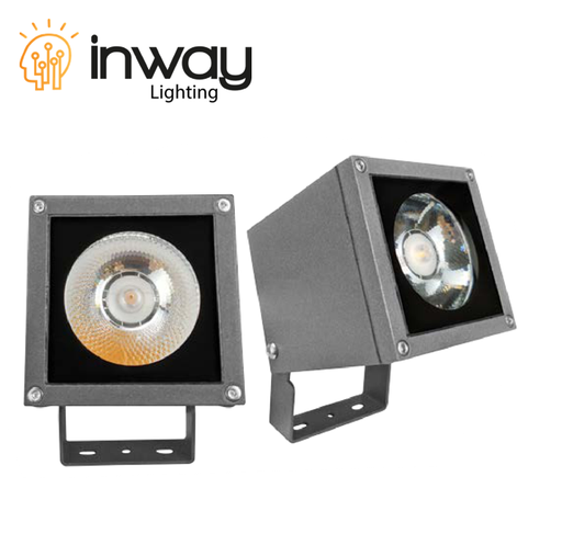 [IND-PR-01447] Reflector COB LED, 12.5W, 3000K Blanco Cálido, 100-265Vac, IP65, 30 Grados, Dimensiones: 95x110x135mm, Gris Oscuro, Material: Aluminio