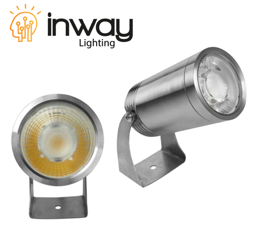 [IND-PR-01448] Reflector COB LED, 15W, RGBW+WW 3000K, 12Vdc, IP68, 36 Grados, Dimensiones: Ø59x103mm, Material: Acero Inoxidable 316