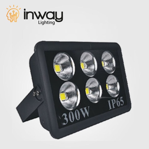 [IND-PR-01452] Reflector COB LED, 300W, 6x50W, CW 6000K, 100-277Vac, IP65, 60 Grados, Negro