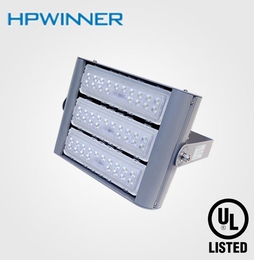 [IND-PR-01475] Reflector LED Modular FL2C-3, 150W, 3 Módulos, 5000K, M66A-VCA (1x90pcs), 5590, 90 Grados, HPW 3030, 72,000 horas de vida útil, 100-277Vac, IP68, Gris