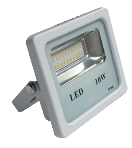 [IND-PR-01507] Reflector SMD Slim, 10W, 6000K Blanco Frío, 85-265Vac, IP65, 120 Grados, Blanca