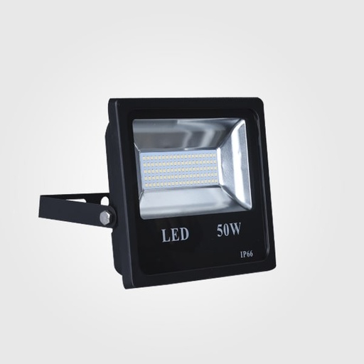 [IND-PR-01512] Reflector SMD Slim, 50W, 6000K Blanco Frío, 85-265Vac, IP65, 120 Grados, Negra