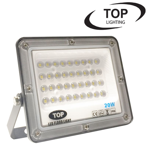 [IND-PR-01518] Reflector SMD TOP, 20W, 3000K Blanco Cálido, 100-265Vac, IP65, 90 Grados, Negra, Dimensiones: 140x100x25mm