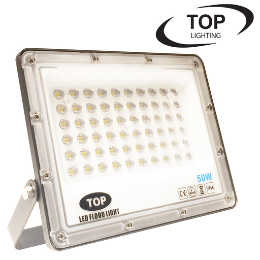 [IND-PR-01523] Reflector SMD TOP, 50W, 6000K Blanco Frío, 100-265Vac, IP65, 90 Grados, Negra, Dimensiones: 160x205x26mm