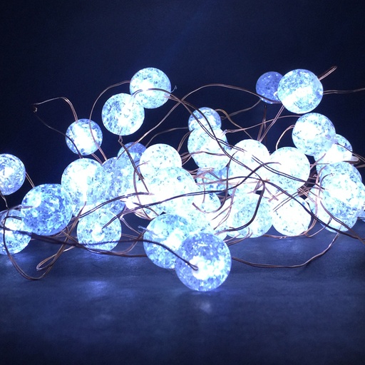 [IND-PR-00091] Decoracion de Luces LED tipo Ball p/Exterior, 0.75W, RGB, 50LED/5Metros, 110Vac, IP65