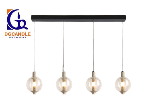 [IND-PR-00102] Lámpara LED Decorativa Colgante, DG50004P, 45W, 4000K Blanco Natural, 85-265Vac, Dimensiones: 1130x160x1500mm, IP20, Negro con Khaki