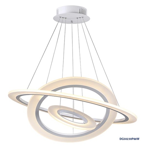[IND-PR-00114] Lámpara LED Decorativa Colgante, DG50230P, 88W, 3000K Blanco Cálido, 85-265Vac, Dimensiones: Φ850+Φ590+Φ330mm, IP20
