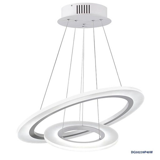[IND-PR-00115] Lámpara LED Decorativa Colgante, DG50239P, 40W, 3000K Blanco Cálido, 85-265Vac, Dimensiones: Φ590+Φ330mm, IP20