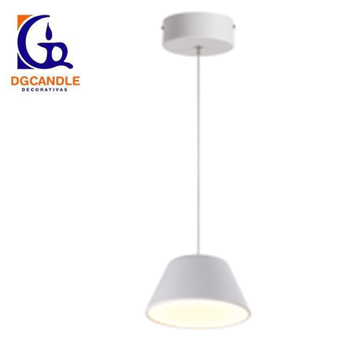 [IND-PR-00131] Lámpara LED Decorativa Colgante, DG50450P, 9W, 4000K Blanco Natural, 85-265Vac, Dimensiones: 160x160x1500mm, IP20, Blanco