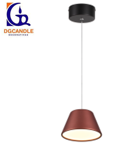 [IND-PR-00133] Lámpara LED Decorativa Colgante, DG50450P, 9W, 4000K Blanco Natural, 85-265Vac, Dimensiones: 160x160x1500mm, IP20, Negro con Rose Gold