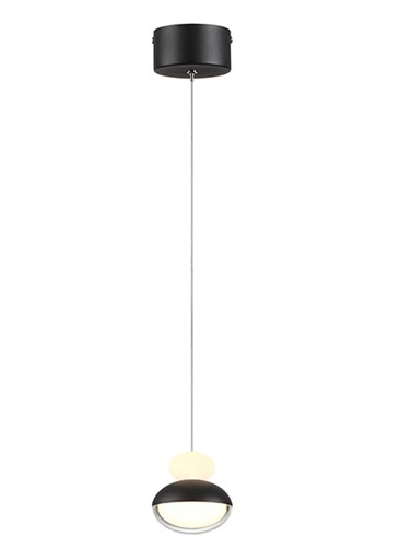 [IND-PR-00135] Lámpara LED Decorativa Colgante, DG50472P, 8W, 4000K Blanco Natural, 85-265Vac, Dimensiones: 100x100x1500mm, IP20, Negro