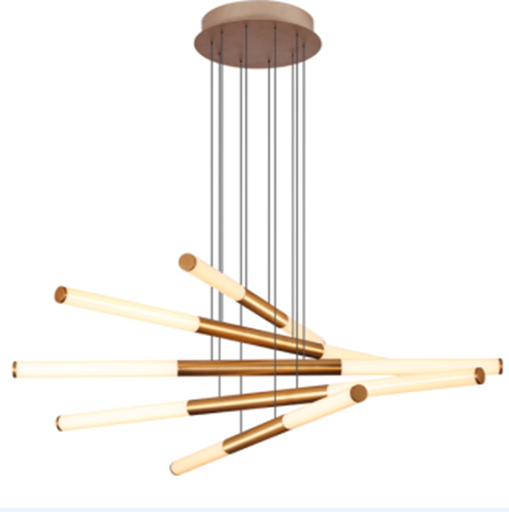 [IND-PR-00139] Lámpara LED Decorativa Colgante, DG50652P, 72W, 4000K Blanco Natural, 85-265Vac, Dimensiones: 900x900x1500mm, IP20, Dorado