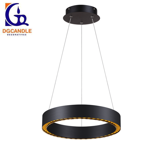 [IND-PR-00140] Lámpara LED Decorativa Colgante, DG50700P, 29W, 4000K Blanco Natural, 85-265Vac, Dimensiones: 405x405x1500mm, IP20, Negro