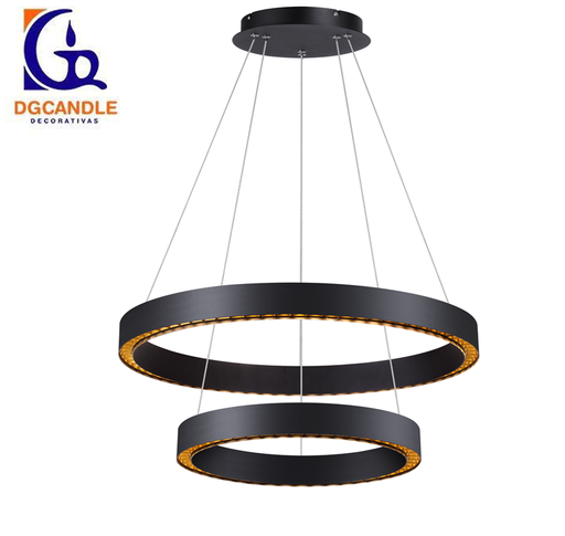 [IND-PR-00142] Lámpara LED Decorativa Colgante, DG50704P, 98W, 4000K Blanco Natural, 85-265Vac, Dimensiones: 805x805x1500mm, IP20, Negro