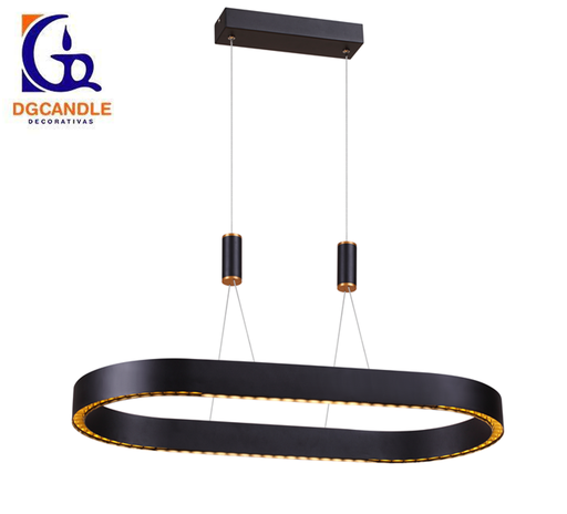 [IND-PR-00143] Lámpara LED Decorativa Colgante, DG50708P, 65W, 4000K Blanco Natural, 85-265Vac, Dimensiones: 1155x405x1500mm, IP20, Negro