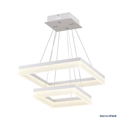[IND-PR-00159] Lámpara LED Decorativa Colgante, DG51013P, 96W, 3000K Blanco Cálido, 85-265Vac, Dimensiones: 510x510x1200mm, IP20
