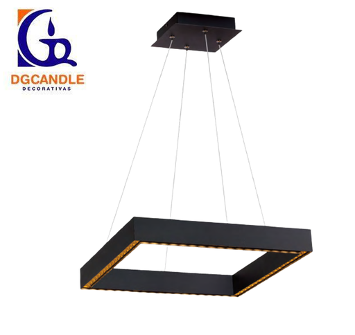 [IND-PR-00161] Lámpara LED Decorativa Colgante, DG51248P, 58W, 4000K Blanco Natural, 85-265Vac, Dimensiones: 623x623x1500mm, IP20, Negro