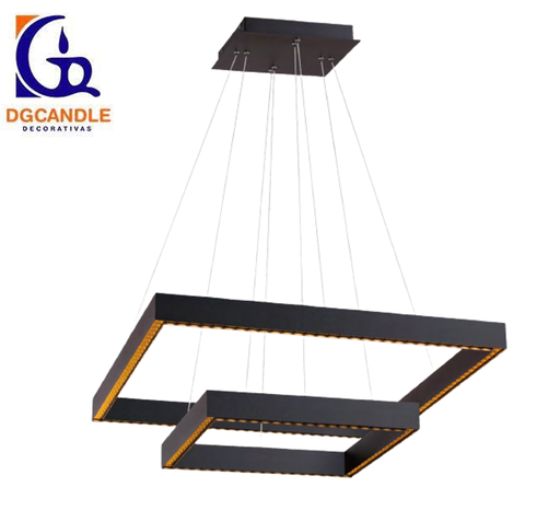 [IND-PR-00162] Lámpara LED Decorativa Colgante, DG51261P, 144W, 4000K Blanco Natural, 85-265Vac, Dimensiones: (926+623)x1500mm, IP20, Negro