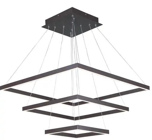 [IND-PR-00163] Lámpara LED Decorativa Colgante, DG51263P, 216W, 4000K Blanco Natural, 85-265Vac, Dimensiones: (1076+773+473)x2000mm, IP20, Negro