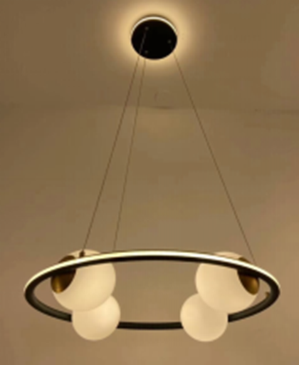 [IND-PR-00174] Lámpara LED Decorativa Colgante, DG60190P, 32W, 4000K Blanco Natural, 85-265Vac, Dimensiones:  590x590x1500mm, IP20, Verde oscuro con negro