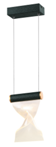 [IND-PR-00178] Lámpara LED Decorativa Colgante, DG60320P, 8W, 3000K Blanco Cálido, 85-265Vac, Dimensiones: 180x90x1500mm, IP20, Verde oscuro con dorado