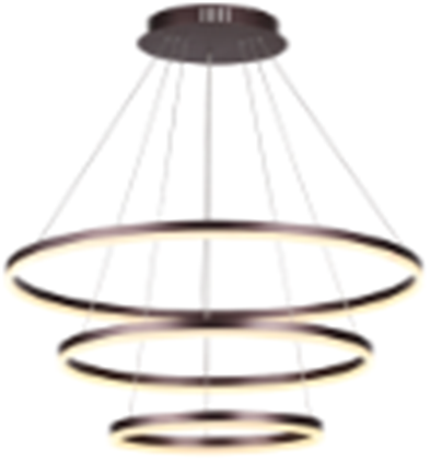 [IND-PR-00192] Lámpara LED Decorativa Colgante, DG60774P, 162W, 4000K Blanco Natural, 85-265Vac, Dimensiones: Φ(400+600+800)x1200mm, IP20, Marrón