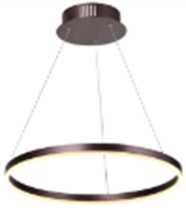 [IND-PR-00193] Lámpara LED Decorativa Colgante, DG60776P, 54W, 4000K Blanco Natural, 85-265Vac, Dimensiones: Φ600X1200mm, IP20, Marrón