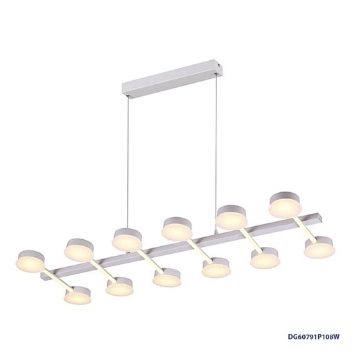 [IND-PR-00194] Lámpara LED Decorativa Colgante, DG60791P, 108W, 3000K Blanco Cálido, 85-265Vac, Dimensiones: 1000x420x1200mm, IP20