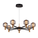 [IND-PR-00197] Lámpara LED Decorativa Colgante, DG60828P, 50W, 4000K Blanco Natural, 85-265Vac, Dimensiones: 800x800x1500mm, IP20, Negra con dorado