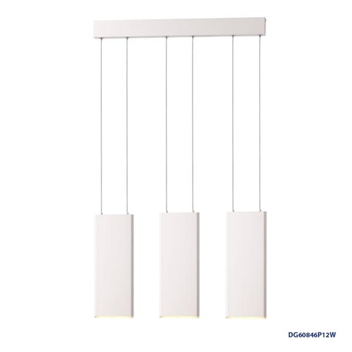 [IND-PR-00199] Lámpara LED Decorativa Colgante, DG60846P, 12W, 3000K Blanco Cálido, 85-265Vac, Dimensiones: 520x35x1200mm, IP20