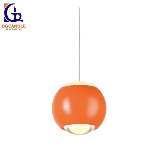 [IND-PR-00206] Lámpara LED Decorativa Colgante, DG61240P, 7W, 4000K Blanco Natural, 85-265Vac, Dimensiones: Φ94x1500mm, IP20, Naranja