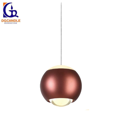 [IND-PR-00207] Lámpara LED Decorativa Colgante, DG61240P, 7W, 4000K Blanco Natural, 85-265Vac, Dimensiones: Φ94x1500mm, IP20, Rojo Vino