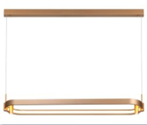 [IND-PR-00210] Lámpara LED Decorativa Colgante, DG61380P, 60W, 4000K Blanco Natural, 85-265Vac, Dimensiones: 1120x220x1500mm, IP20, Dorado