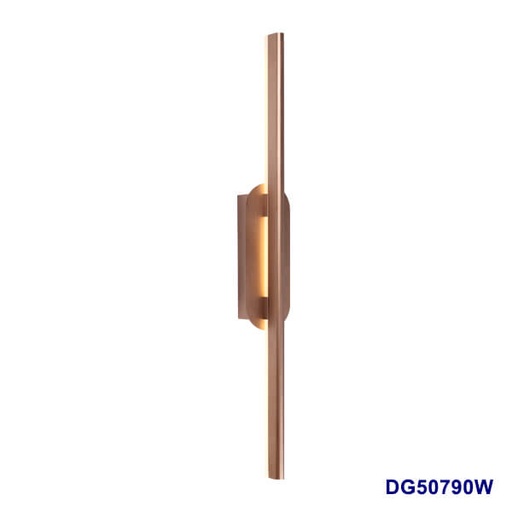 [IND-PR-00240] Lámpara LED Decorativa de Pared (Aplique), DG50790W, 6W, 4000K Blanco Natural, 85-265Vac, Dimensiones: 70x50x380mm, IP20, Dorado