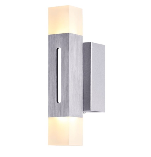 [IND-PR-00246] Lámpara LED Decorativa de Pared (Aplique), DG51227W, 6W, 4000K Blanco Natural, 85-265Vac, Dimensiones: 60x75x200mm, IP20, Plateado