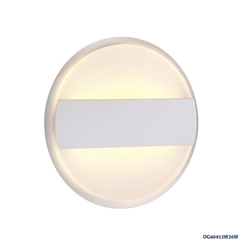 [IND-PR-00261] Lámpara LED Decorativa de Pared (Aplique), DG60452W, 12W, 2x6W, 4000K Blanco Natural, 85-265Vac, Dimensiones: Φ150X150XH43MM, IP20