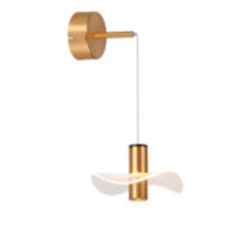 [IND-PR-00263] Lámpara LED Decorativa de Pared (Aplique), DG60480W, 7W, 4000K Blanco Natural, 85-265Vac, Dimensiones: 235x200x200-600mm, IP20, Dorado