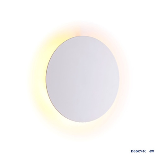 [IND-PR-00273] Lámpara LED Decorativa de Pared (Aplique), DG60741C, 6W, 4000K Blanco Natural, 85-265Vac, Dimensiones: Φ200XH80MM, IP20