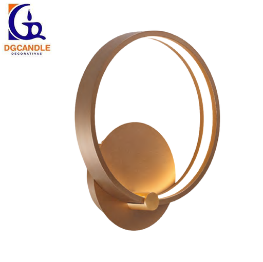 [IND-PR-00284] Lámpara LED Decorativa de Pared (Aplique), DG61386W, 18W, 4000K Blanco Natural, 85-265Vac, Dimensiones: 286x86x330mm, IP20, Dorado con Pale Gold