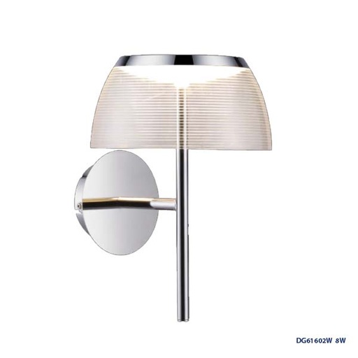 [IND-PR-00289] Lámpara LED Decorativa de Pared (Aplique), DG61602W, 8W, 3000K Blanco Cálido, 85-265Vac, Dimensiones: 200x285x245mm, IP20