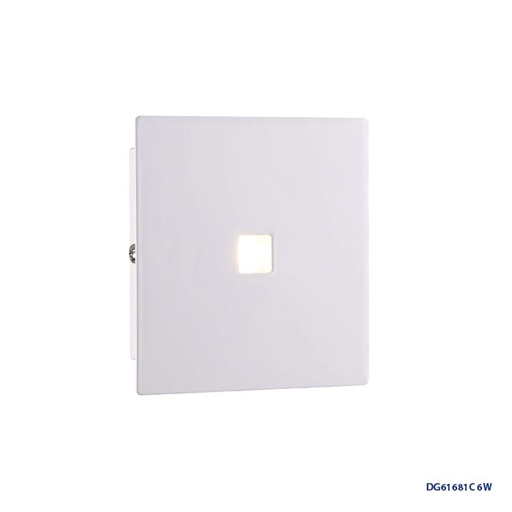 [IND-PR-00292] Lámpara LED Decorativa de Pared (Aplique), DG61681C, 6W, 6000K Blanco Frío, 85-265Vac, Dimensiones: 110x110x25mm, IP20