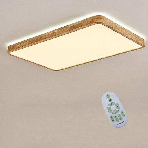 [IND-PR-00300] Lámpara LED Decorativa de Superficie, 40W, Multiple CCT WW 3000K / NW 4000K / CW 6500K, 100-277Vac, Dimmable, IP20, Material: Madera, Dimensiones: 400x600mm