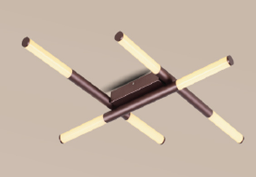 [IND-PR-00306] Lámpara LED Decorativa de Superficie, DG50676C, 36W, 4000K Blanco Natural, 85-265Vac, Dimensiones: 860x700x70mm, IP20, Marrón